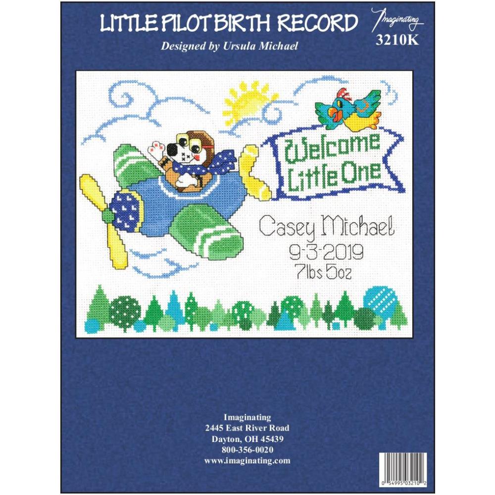 Little Pilot Birth Record - Counted Cross Stitch Kit