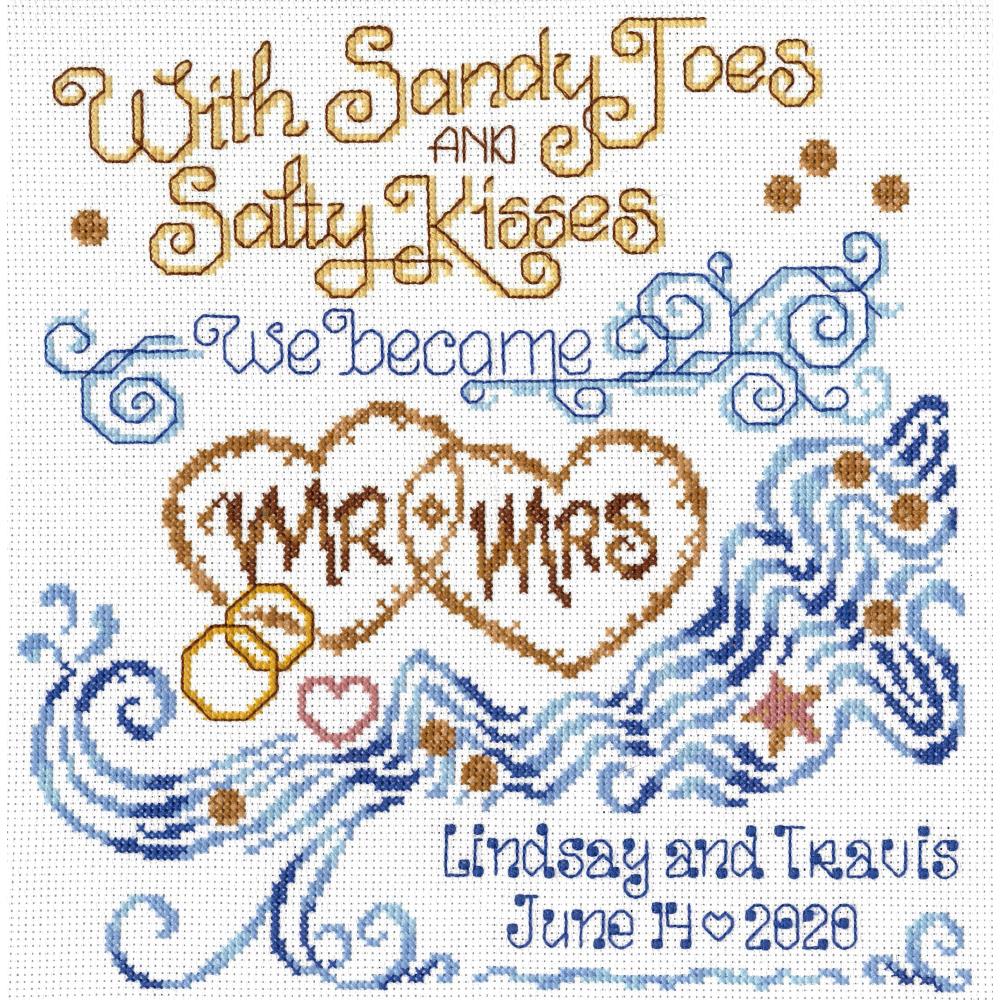 Salty Kisses Wedding (14 Count) - Cross Stitch Kit