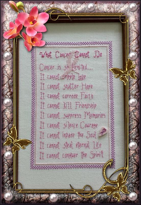What Cancer Cannot Do - Cross Stitch Pattern