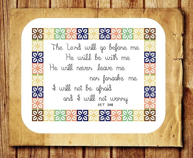 Deuteronomy 31:8 - Cross Stitch Pattern