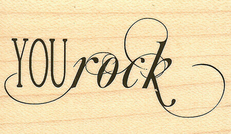 You Rock - Wood Mounted Rubber Stamp, zoomed in. Select this picture to zoom back out.