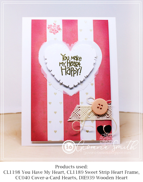 Sweet Strip Heart Frame - Clear Stamp