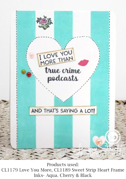 Sweet Strip Heart Frame - Clear Stamp
