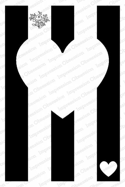 Sweet Strip Heart Frame - Clear Stamp