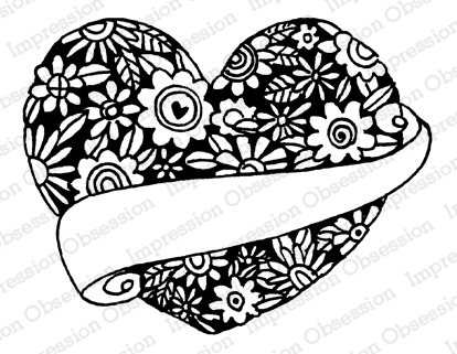 Heart Banner - Cling Stamp