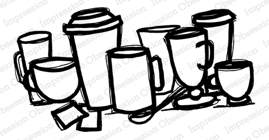 Coffee Cups - Cling Stamp