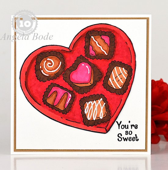 Chocolate Heart Box - Cling Stamp