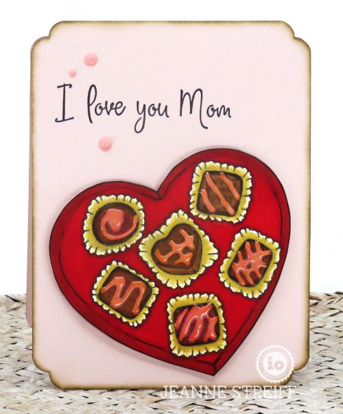 Chocolate Heart Box - Cling Stamp
