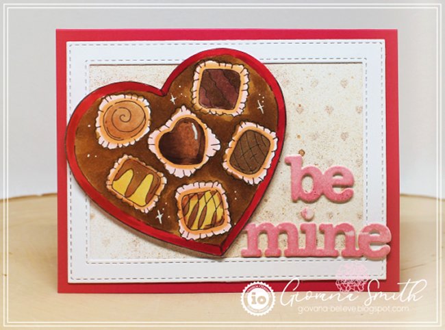 Chocolate Heart Box - Cling Stamp