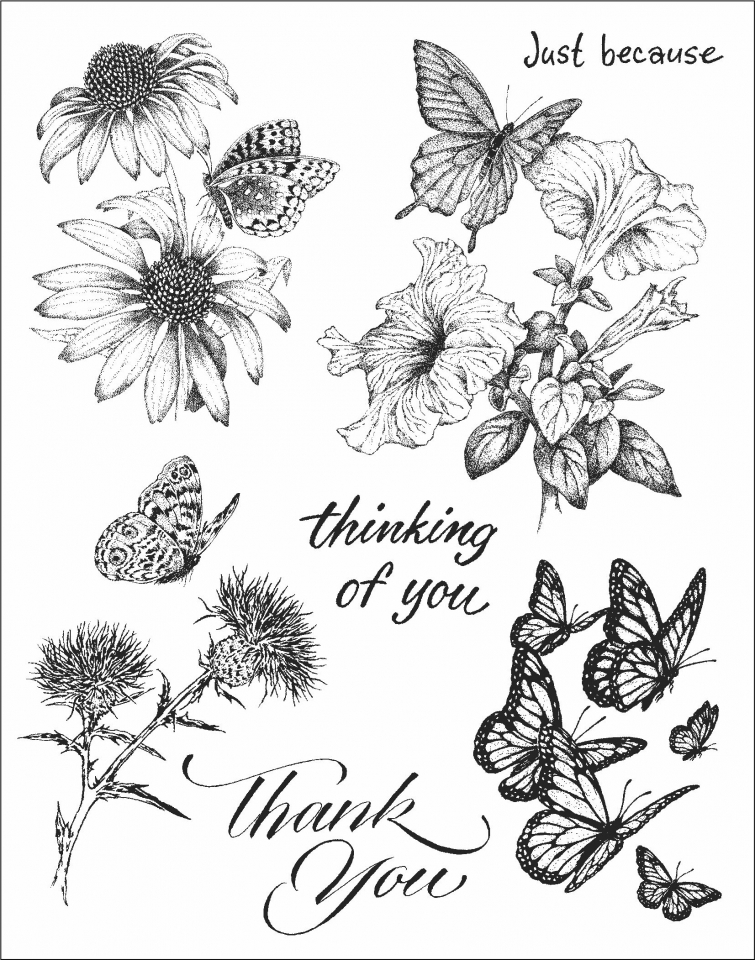 March - Red Rubber Stamp Set