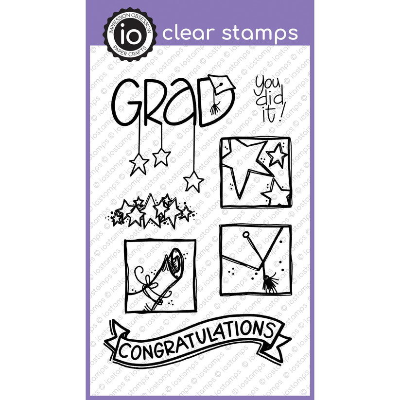 Graduation Squares - Clear Stamp