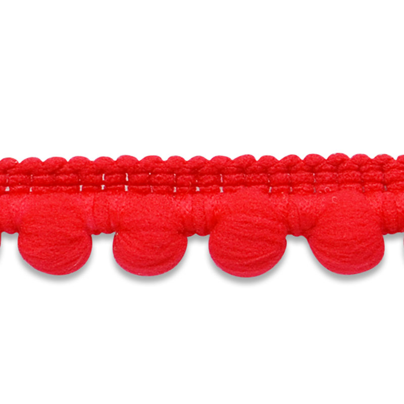 Baby Pom Fringe Trim Red - 20 yards