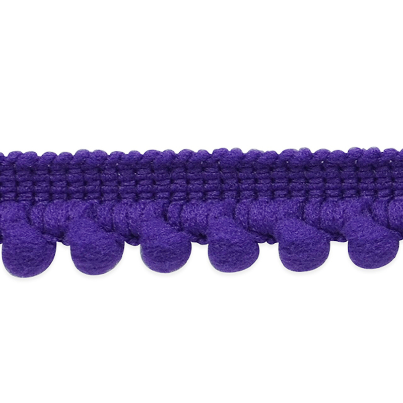 Baby Pom Fringe Trim 3/8" Purple - 20 yards