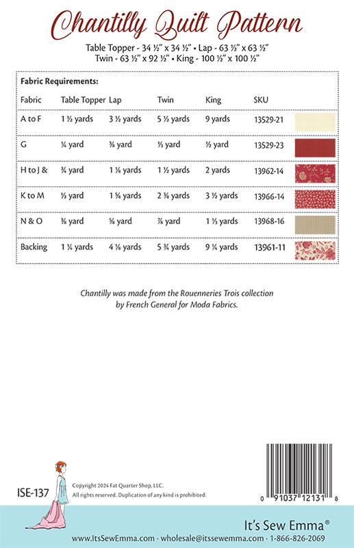 Chantilly - Quilt Pattern