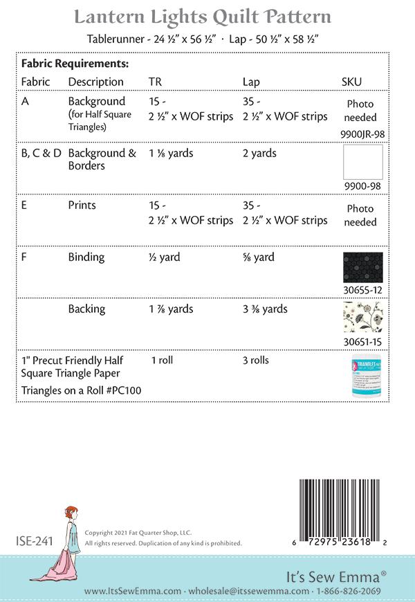 Lantern Lights - Quilt Pattern