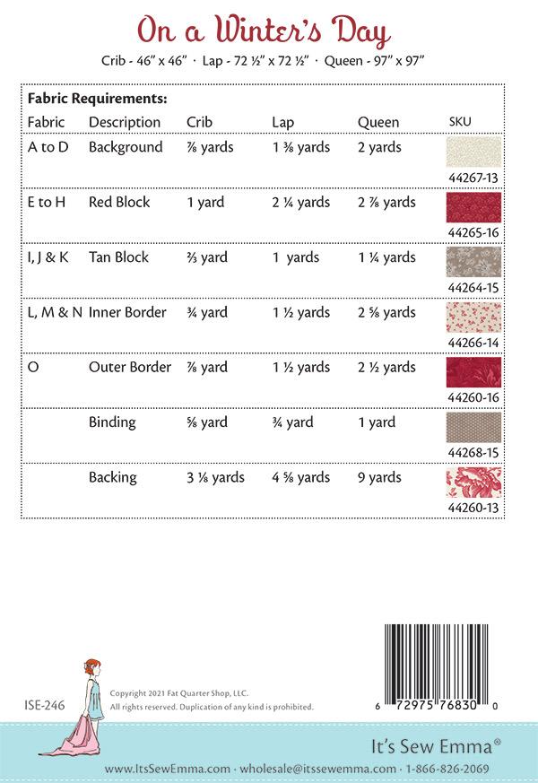 On A Winters Day - Quilt Pattern