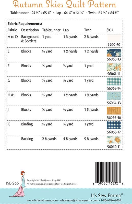 Autumn Skies - Quilt Pattern
