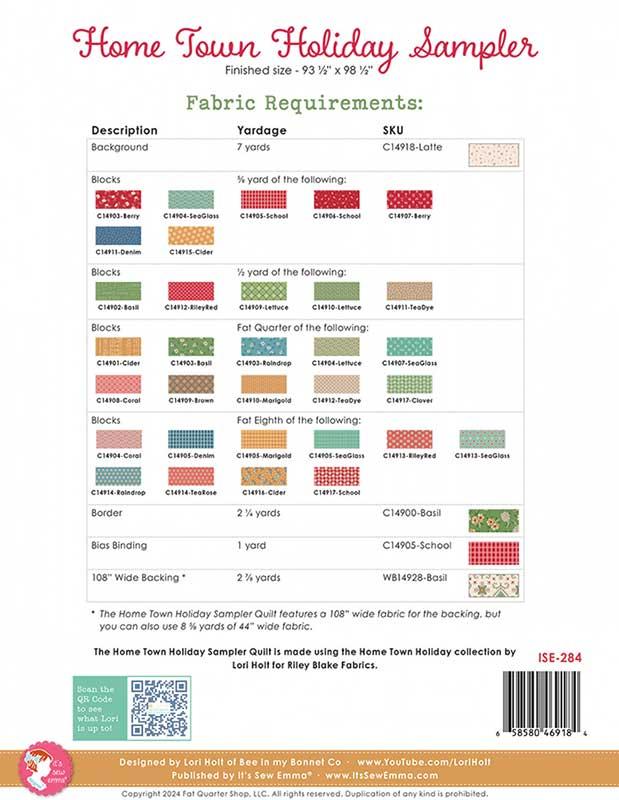 Home Town Holiday Sampler - Quilt Pattern