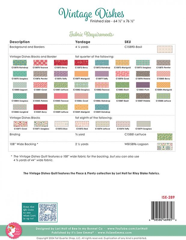 Vintage Dishes - Quilt Pattern