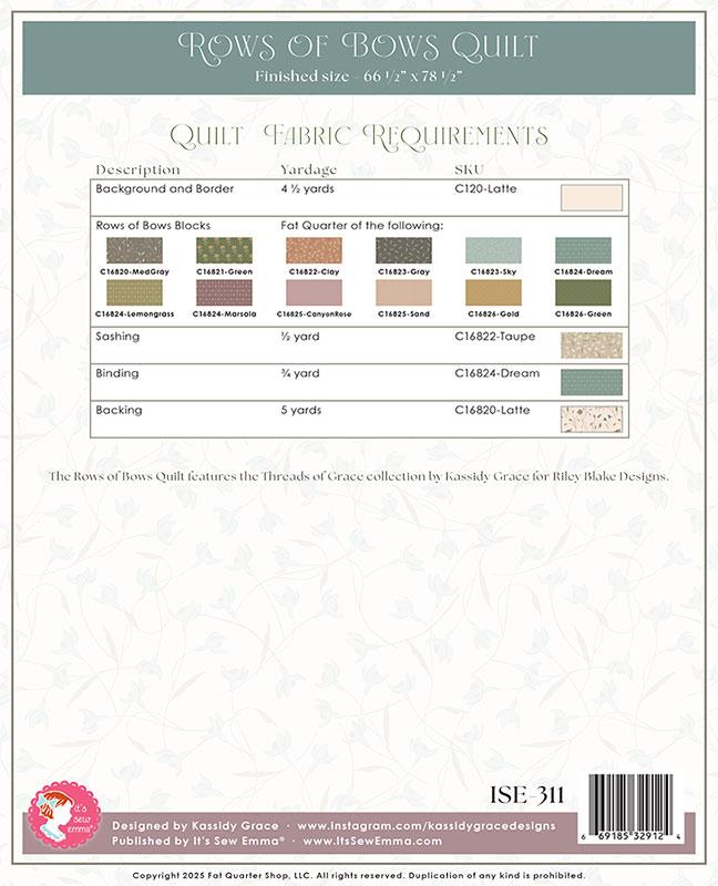 Rows of Bows - Quilt Pattern
