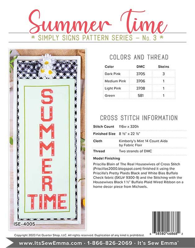 Summer Time Simply Signs - Cross Stitch Pattern