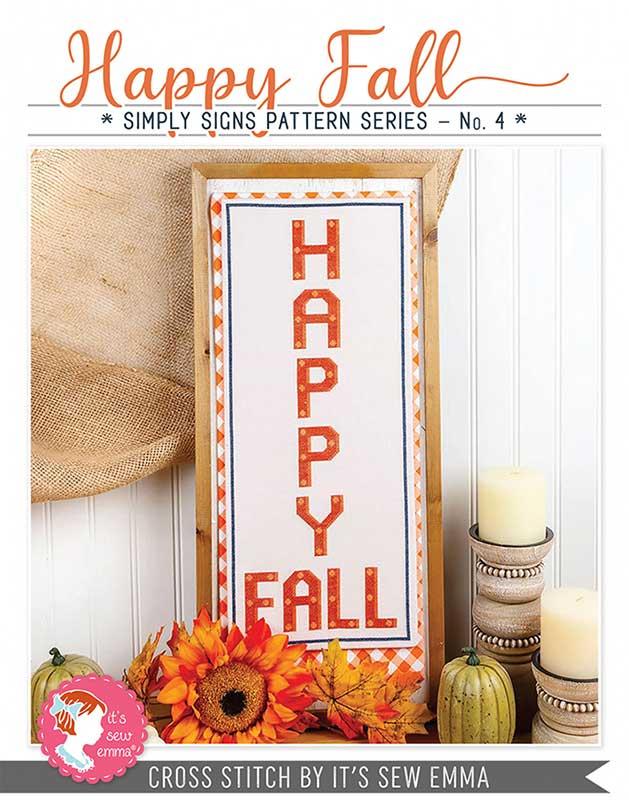 Happy Fall Simply Signs - Cross Stitch Pattern