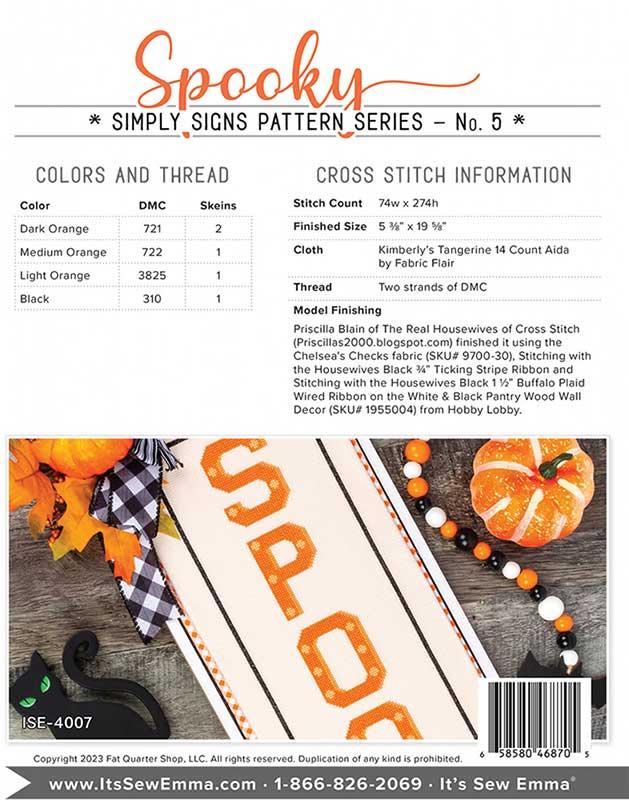 Spooky Simply Signs - Cross Stitch Pattern