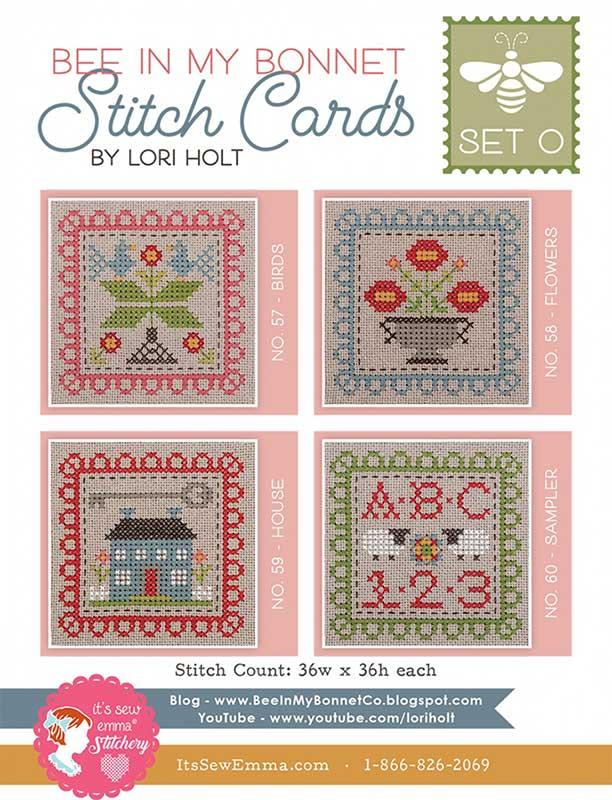 Bee in My Bonnet Stitch Cards O - Cross Stitch Pattern