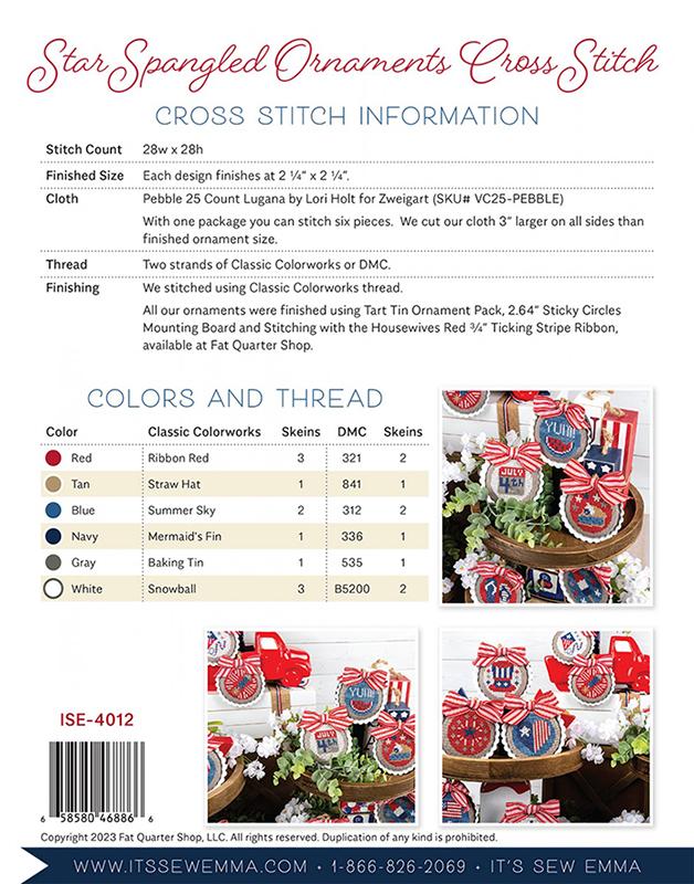 Star Spangled Ornaments - Cross Stitch Pattern