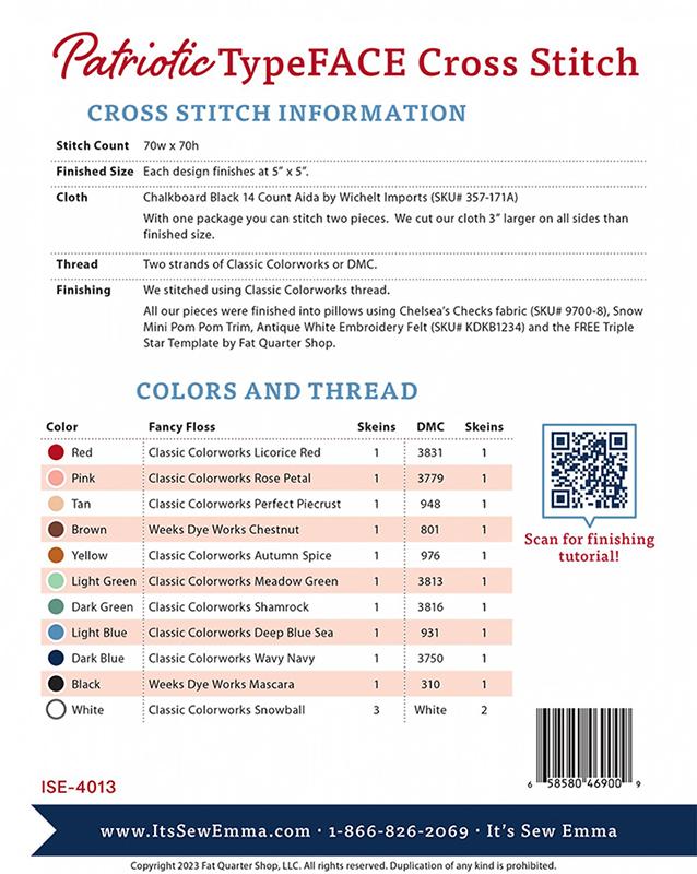 Patriotic TypeFACE - Cross Stitch Pattern
