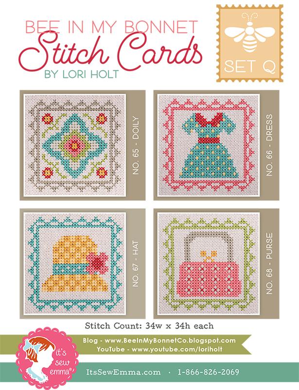 Bee in My Bonnet Stitch Cards Q - Cross Stitch Pattern