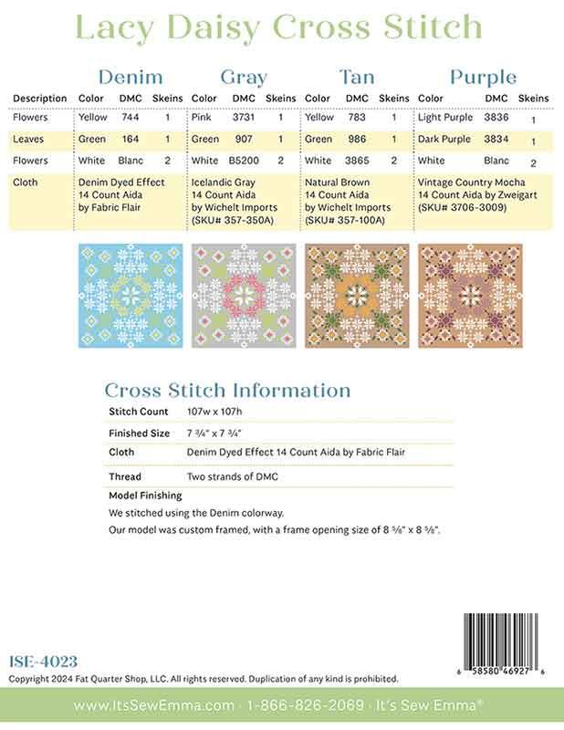 Lacy Daisy - Cross Stitch Pattern