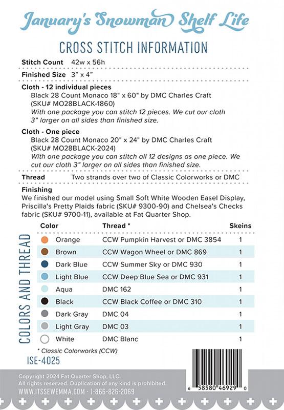 Shelf Life - January - Cross Stitch Pattern