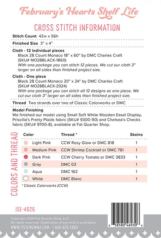 Shelf Life - February - Valentine Cross Stitch Pattern