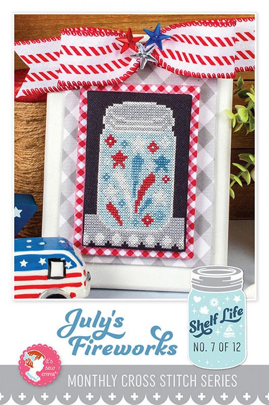 July's Fireworks- Shelf Life - Cross Stitch Pattern