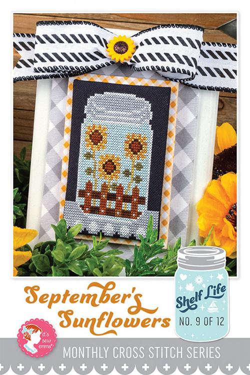 Shelf Life September's Sunflowers - Cross Stitch Pattern