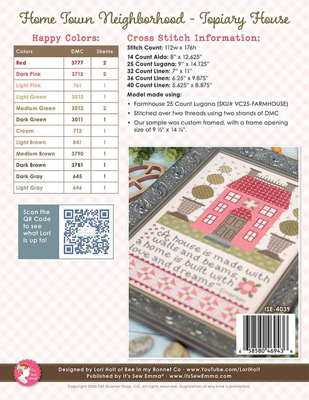 Home Town Neighborhood Topiary - Cross Stitch Pattern