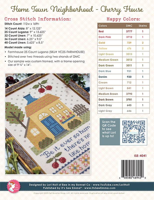 Home Town Neighborhood Cherry - Cross Stitch Pattern