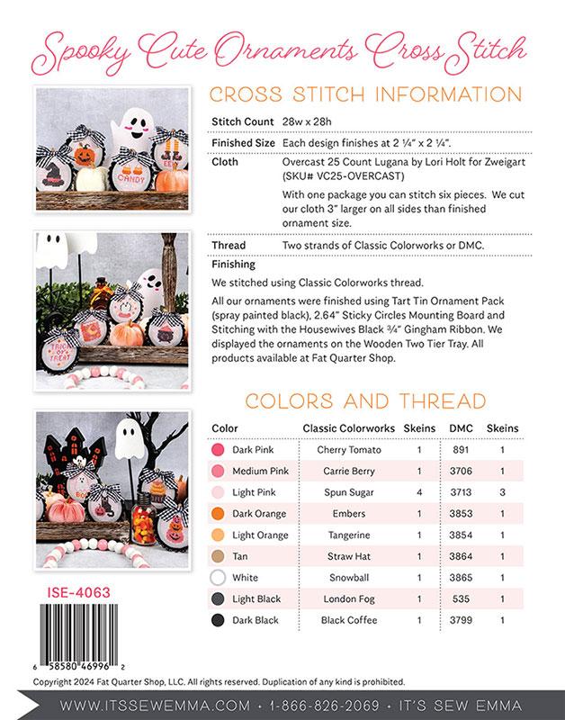 Spooky Cute Ornaments - Halloween Cross Stitch Pattern