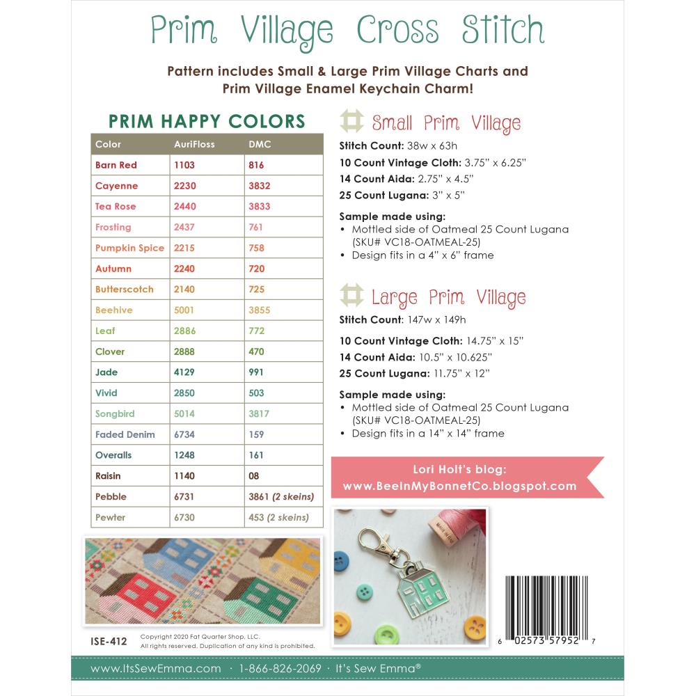 Prim Village - It's Sew Emma Cross Stitch Pattern