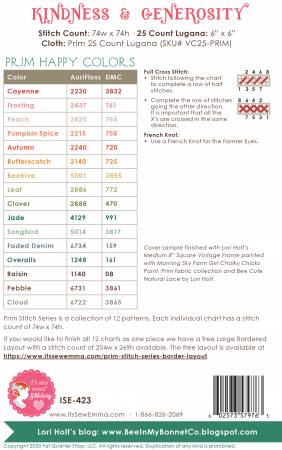 Kindness and Generosity - Prim Series 4 - Cross Stitch