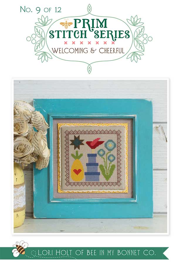 Prim Stitch #9 Welcome Cheerful - Cross Stitch Pattern
