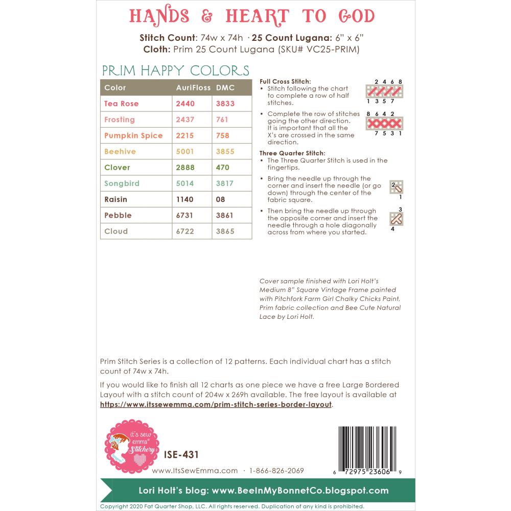 Hands & Heart to God - Prim Stitch Series 12