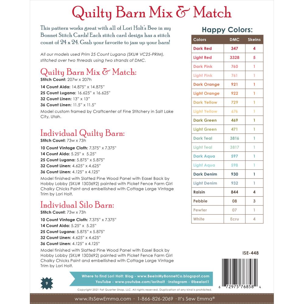 Quilty Barn Mix & Match - Cross Stitch Pattern
