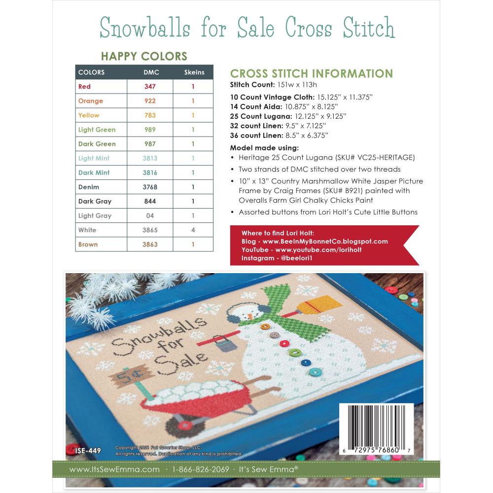Snowballs For Sale - Cross Stitch Pattern