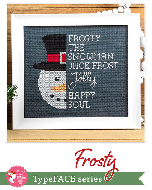 Frosty Type Face - Christmas Cross Stitch Pattern
