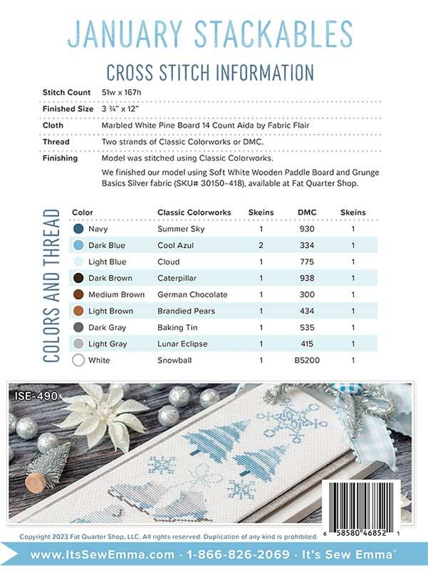 Stackables January - Cross Stitch Pattern