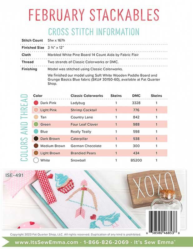 Stackables February - Cross Stitch Pattern