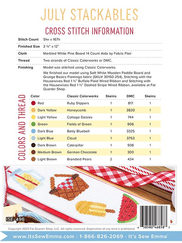 Stackables July - Cross Stitch Pattern