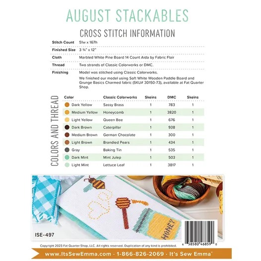 Stackables August - Cross Stitch Pattern